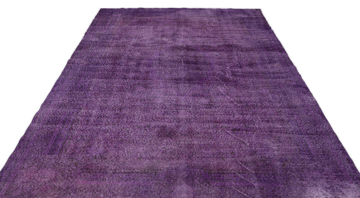 Purple Over Dyed Vintage Rug 6&#39;7&#39;&#39; x 11&#39;3&#39;&#39; ft 200 x 343 cm