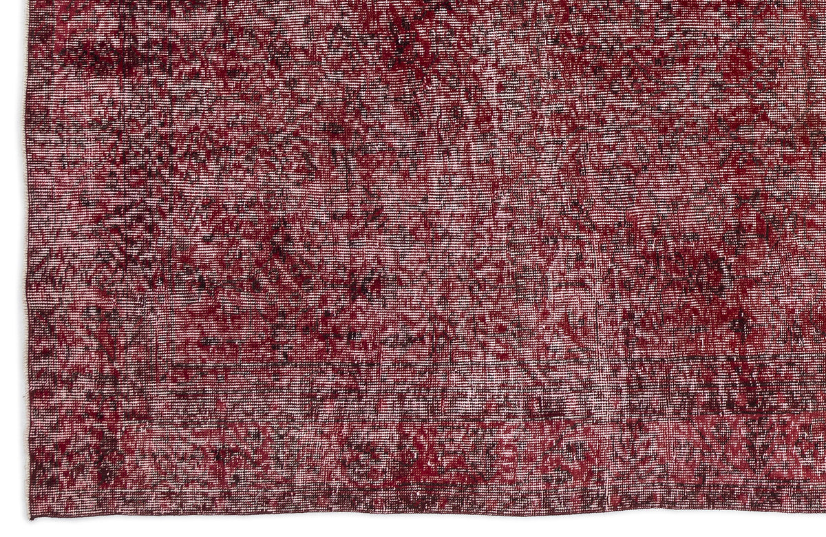 Red Over Dyed Vintage Rug 7&#39;0&#39;&#39; x 10&#39;2&#39;&#39; ft 214 x 310 cm