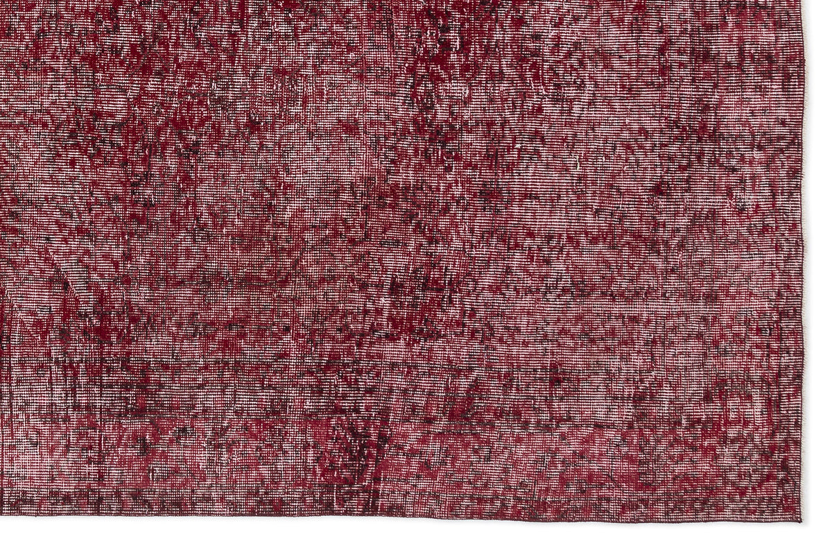 Red Over Dyed Vintage Rug 7&#39;0&#39;&#39; x 10&#39;2&#39;&#39; ft 214 x 310 cm