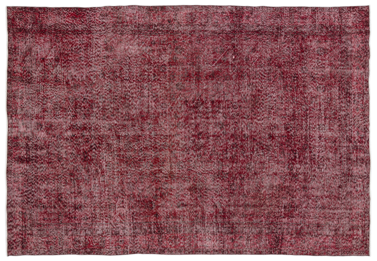 Red Over Dyed Vintage Rug 7&#39;0&#39;&#39; x 10&#39;2&#39;&#39; ft 214 x 310 cm