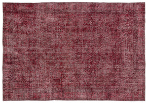 Red Over Dyed Vintage Rug 7'0'' x 10'2'' ft 214 x 310 cm
