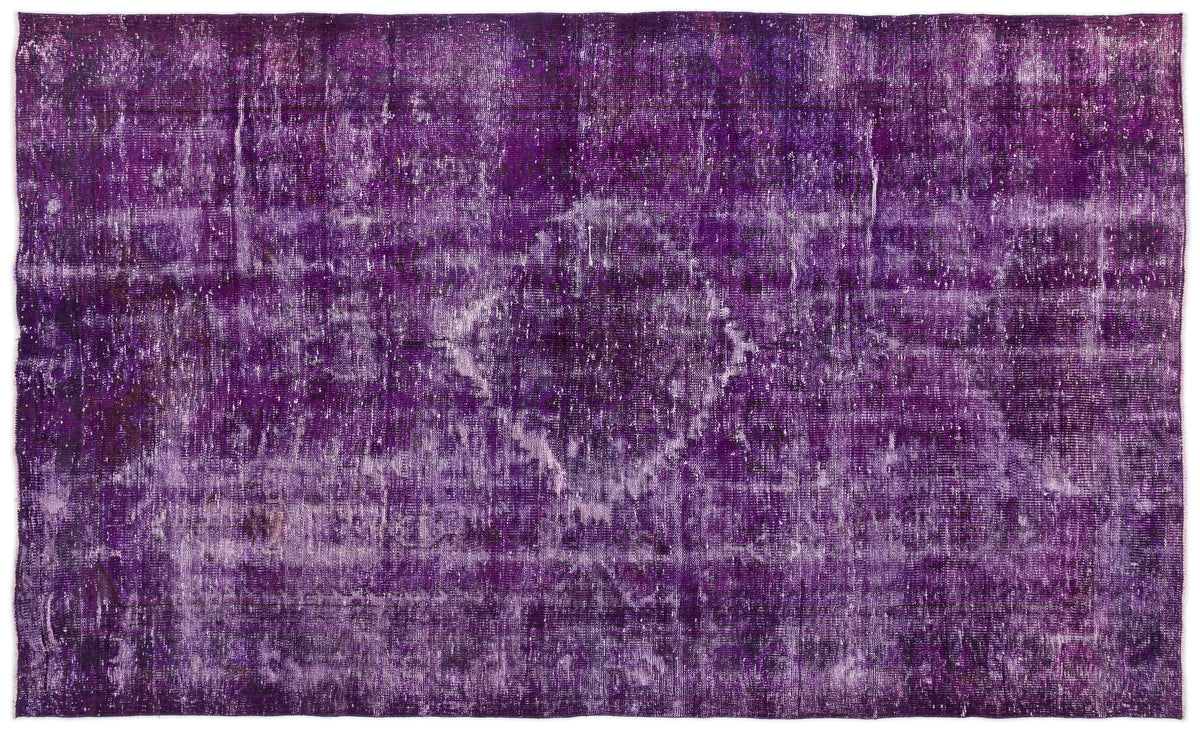 Purple Over Dyed Vintage Rug 5&#39;10&#39;&#39; x 9&#39;9&#39;&#39; ft 178 x 298 cm