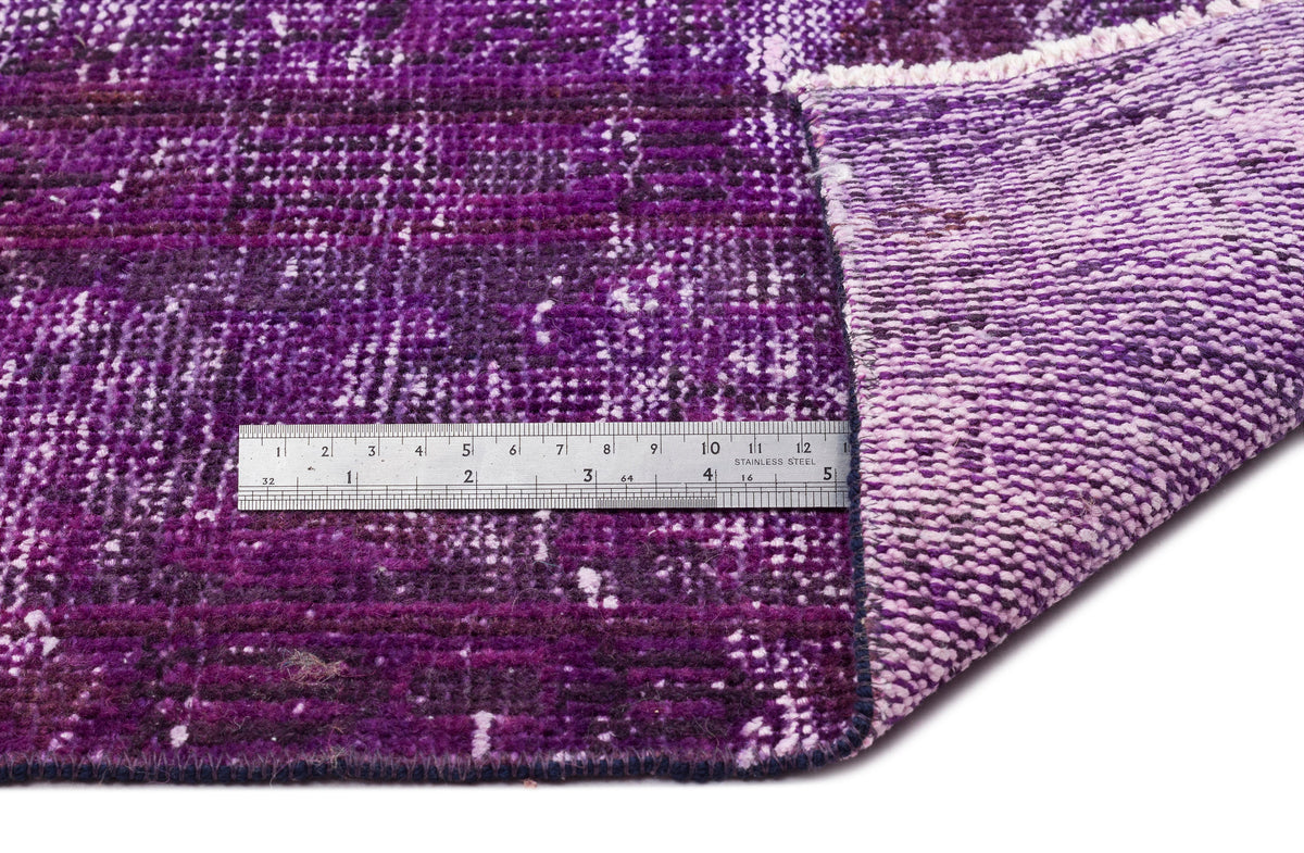 Purple Over Dyed Vintage Rug 5&#39;10&#39;&#39; x 9&#39;9&#39;&#39; ft 178 x 298 cm