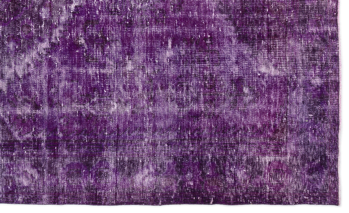 Purple Over Dyed Vintage Rug 5&#39;10&#39;&#39; x 9&#39;9&#39;&#39; ft 178 x 298 cm