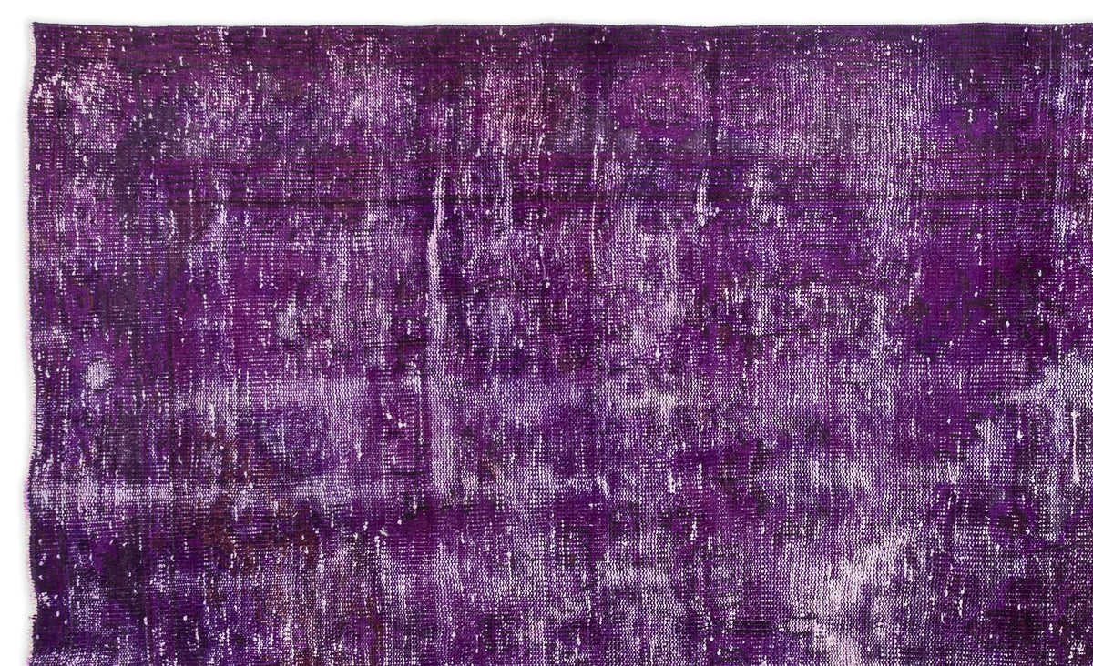 Purple Over Dyed Vintage Rug 5&#39;10&#39;&#39; x 9&#39;9&#39;&#39; ft 178 x 298 cm