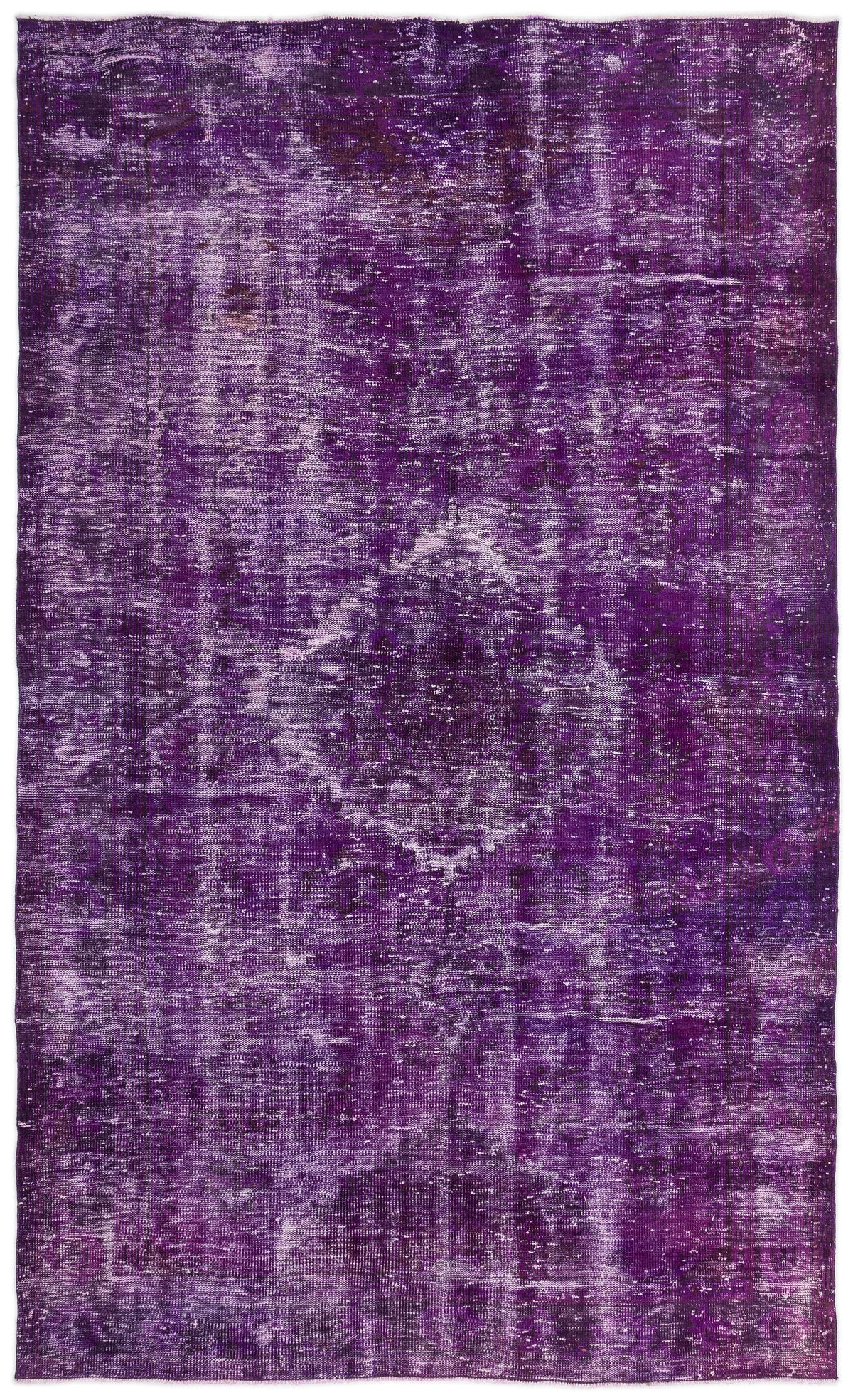 Purple Over Dyed Vintage Rug 5&#39;10&#39;&#39; x 9&#39;9&#39;&#39; ft 178 x 298 cm