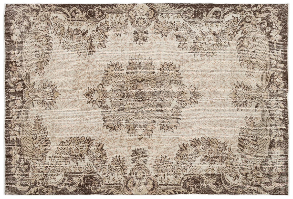 Naturel Over Dyed Vintage Rug 5&#39;9&#39;&#39; x 8&#39;4&#39;&#39; ft 175 x 255 cm