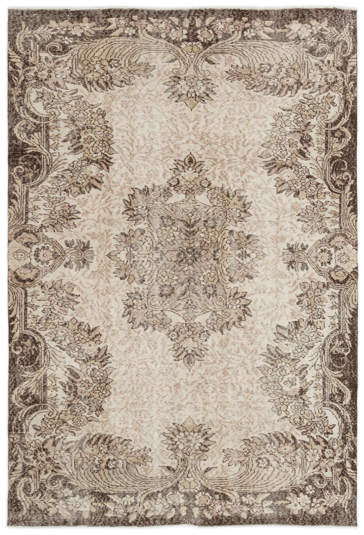 Naturel Over Dyed Vintage Rug 5&#39;9&#39;&#39; x 8&#39;4&#39;&#39; ft 175 x 255 cm