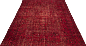 Red Over Dyed Vintage Rug 5'9'' x 9'12'' ft 175 x 304 cm