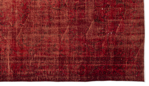 Red Over Dyed Vintage Rug 5'9'' x 9'12'' ft 175 x 304 cm