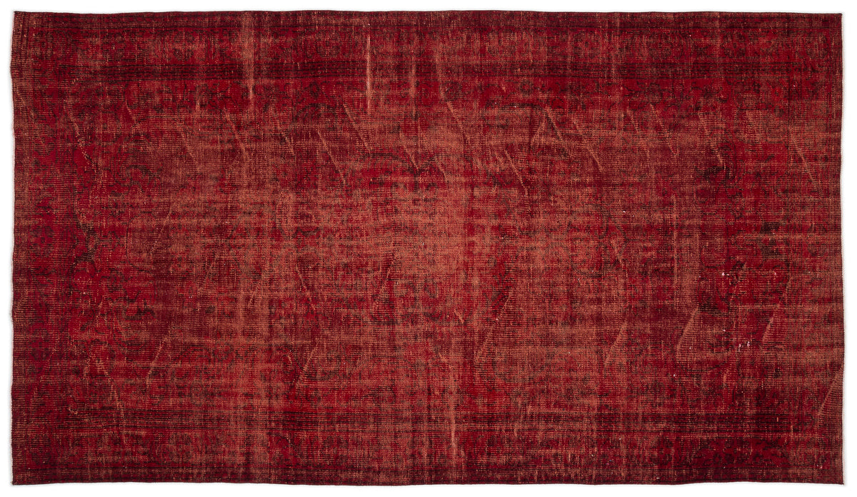 Red Over Dyed Vintage Rug 5&#39;9&#39;&#39; x 9&#39;12&#39;&#39; ft 175 x 304 cm