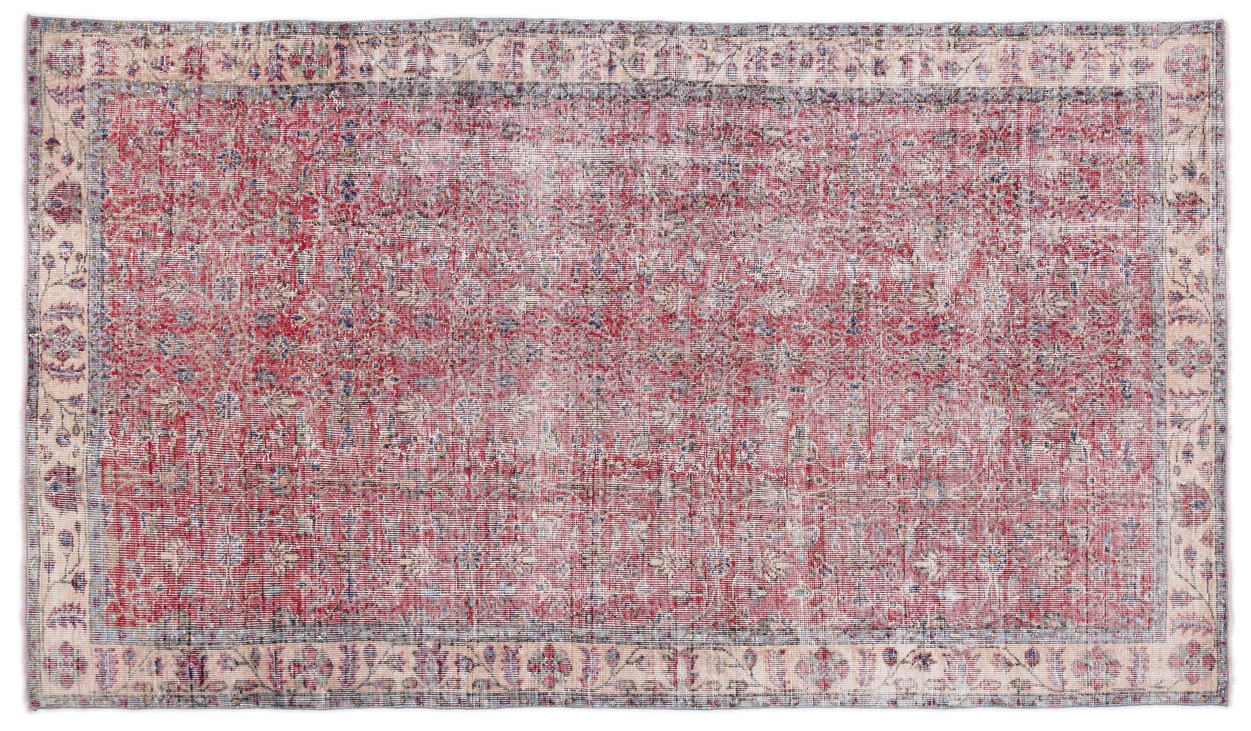 Naturel Over Dyed Vintage Rug 5'3'' x 9'1'' ft 161 x 276 cm