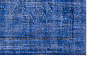 Blue Over Dyed Vintage Rug 5'10'' x 9'5'' ft 178 x 287 cm