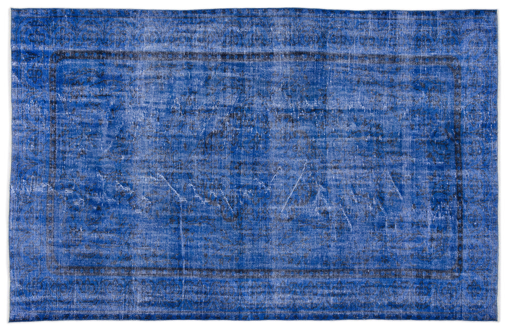 Blue Over Dyed Vintage Rug 5'10'' x 9'5'' ft 178 x 287 cm