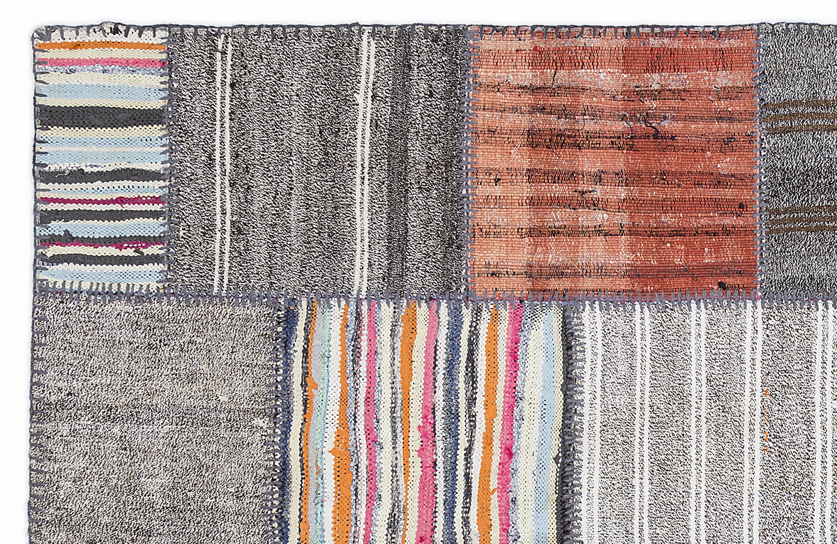 Mixed Over Dyed Kilim Patchwork Unique Rug 5&#39;3&#39;&#39; x 7&#39;7&#39;&#39; ft 160 x 230 cm