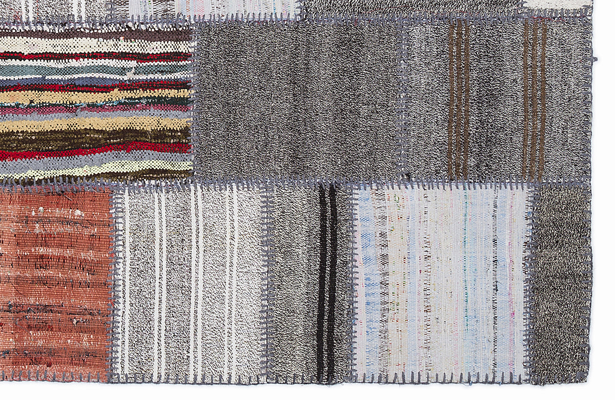 Mixed Over Dyed Kilim Patchwork Unique Rug 5&#39;3&#39;&#39; x 7&#39;7&#39;&#39; ft 160 x 230 cm