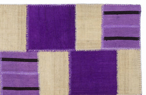 Mixed Over Dyed Kilim Patchwork Unique Rug 5'3'' x 7'7'' ft 160 x 230 cm