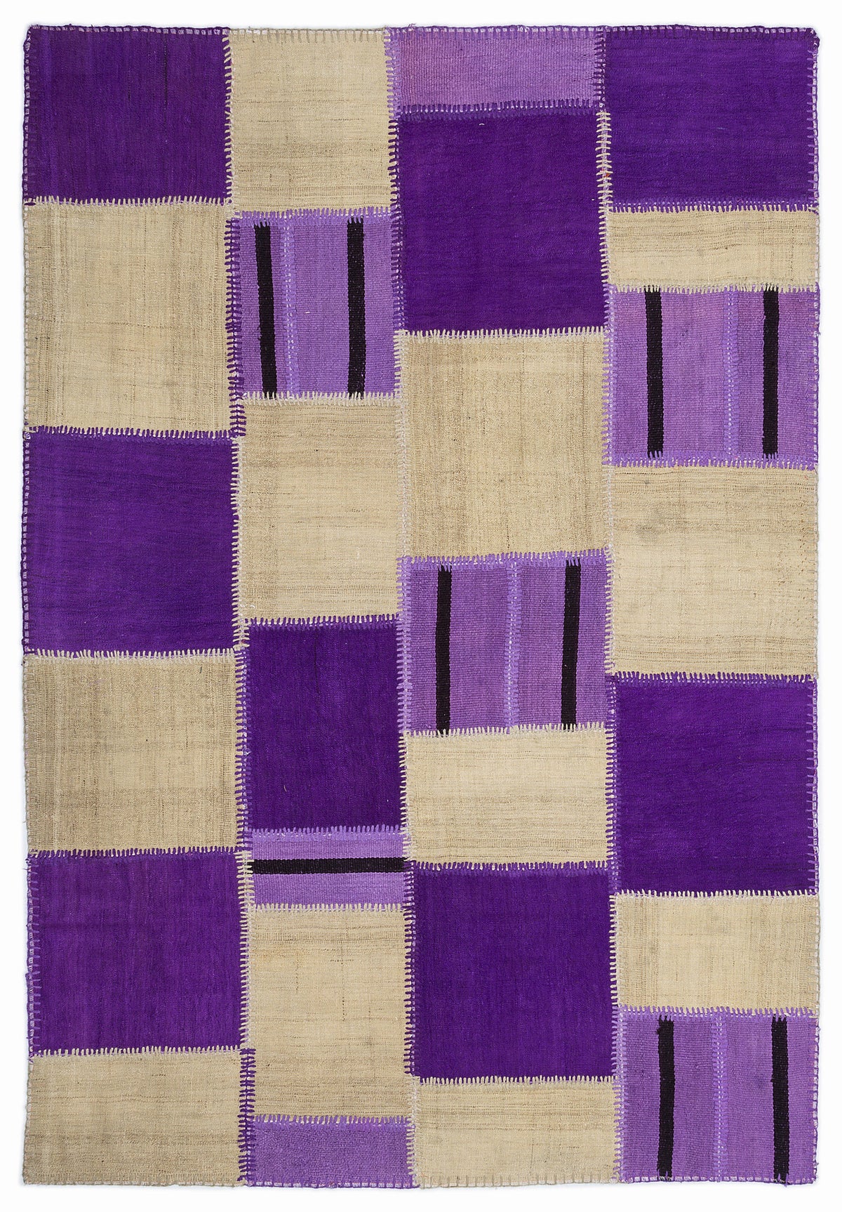 Mixed Over Dyed Kilim Patchwork Unique Rug 5&#39;3&#39;&#39; x 7&#39;7&#39;&#39; ft 160 x 230 cm
