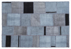 Mixed Over Dyed Kilim Patchwork Unique Rug 5'3'' x 7'7'' ft 160 x 230 cm