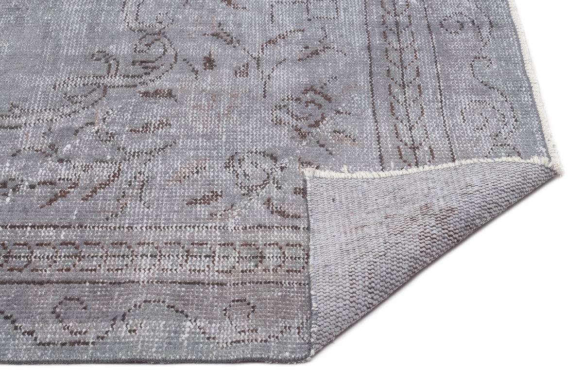 Gray Over Dyed Vintage Rug 5&#39;12&#39;&#39; x 9&#39;9&#39;&#39; ft 182 x 297 cm