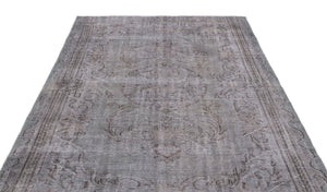 Gray Over Dyed Vintage Rug 5'12'' x 9'9'' ft 182 x 297 cm