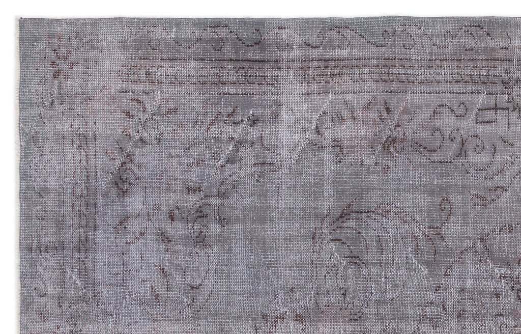 Gray Over Dyed Vintage Rug 5'12'' x 9'9'' ft 182 x 297 cm