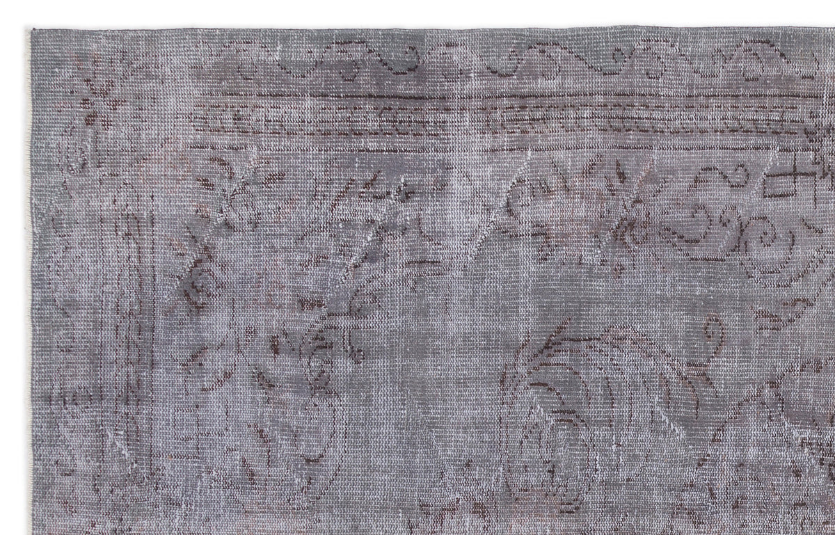Gray Over Dyed Vintage Rug 5&#39;12&#39;&#39; x 9&#39;9&#39;&#39; ft 182 x 297 cm
