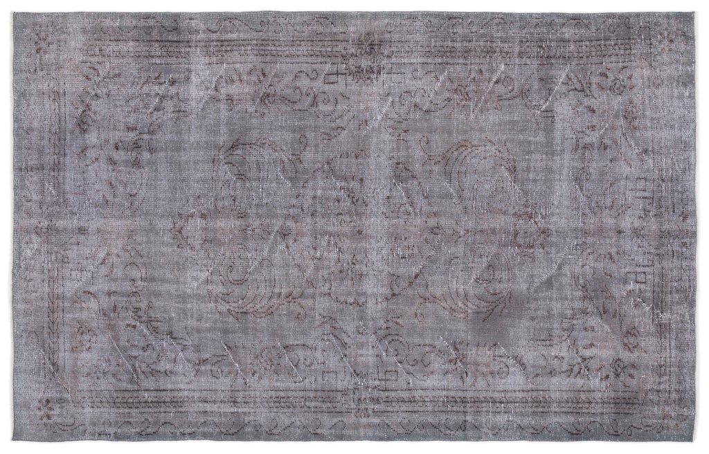 Gray Over Dyed Vintage Rug 5'12'' x 9'9'' ft 182 x 297 cm