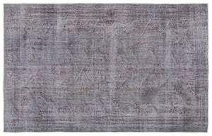 Gray Over Dyed Vintage Rug 5'12'' x 9'9'' ft 182 x 297 cm