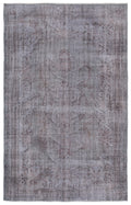 Gray Over Dyed Vintage Rug 5'12'' x 9'9'' ft 182 x 297 cm