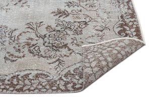 Gray Over Dyed Vintage Rug 4'12'' x 9'1'' ft 152 x 278 cm