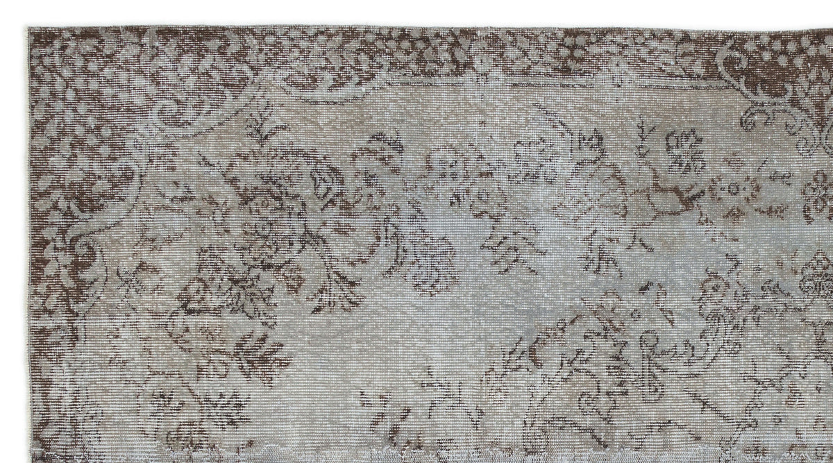 Gray Over Dyed Vintage Rug 4&#39;12&#39;&#39; x 9&#39;1&#39;&#39; ft 152 x 278 cm