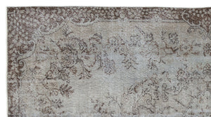 Gray Over Dyed Vintage Rug 4'12'' x 9'1'' ft 152 x 278 cm