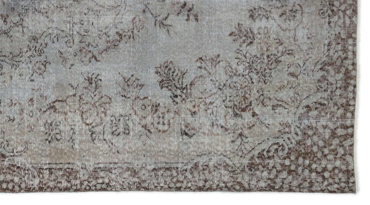 Gray Over Dyed Vintage Rug 4&#39;12&#39;&#39; x 9&#39;1&#39;&#39; ft 152 x 278 cm