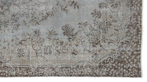 Gray Over Dyed Vintage Rug 4'12'' x 9'1'' ft 152 x 278 cm