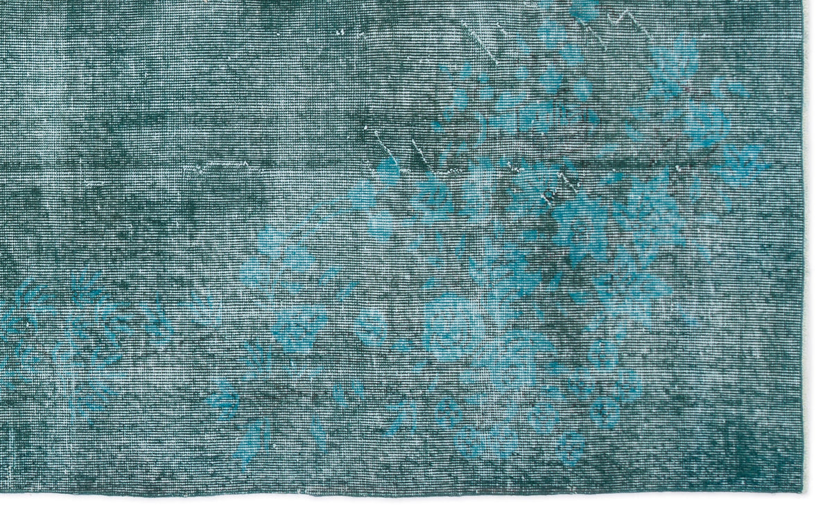Turquoise  Over Dyed Vintage Rug 5&#39;6&#39;&#39; x 9&#39;0&#39;&#39; ft 168 x 275 cm