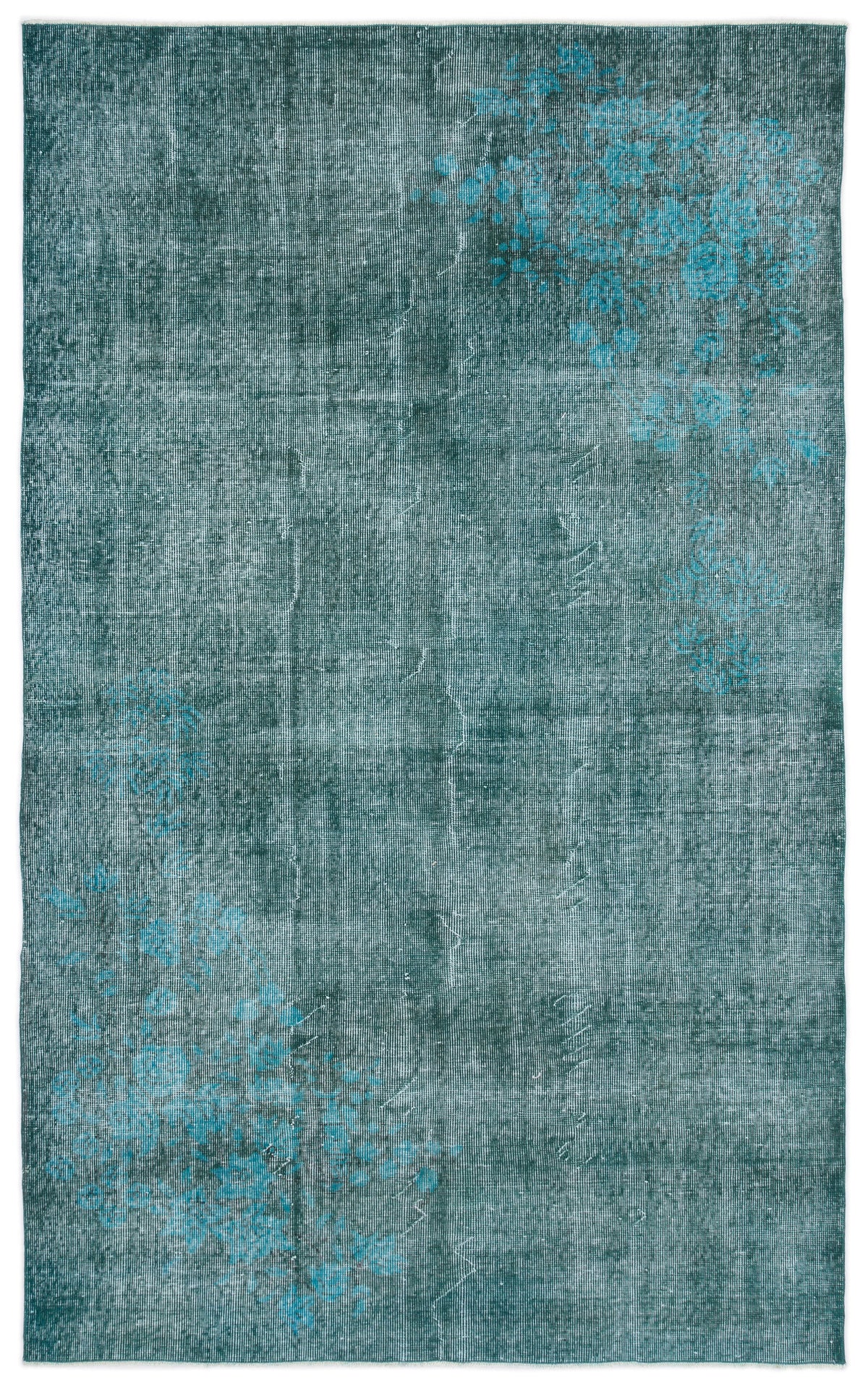 Turquoise  Over Dyed Vintage Rug 5&#39;6&#39;&#39; x 9&#39;0&#39;&#39; ft 168 x 275 cm