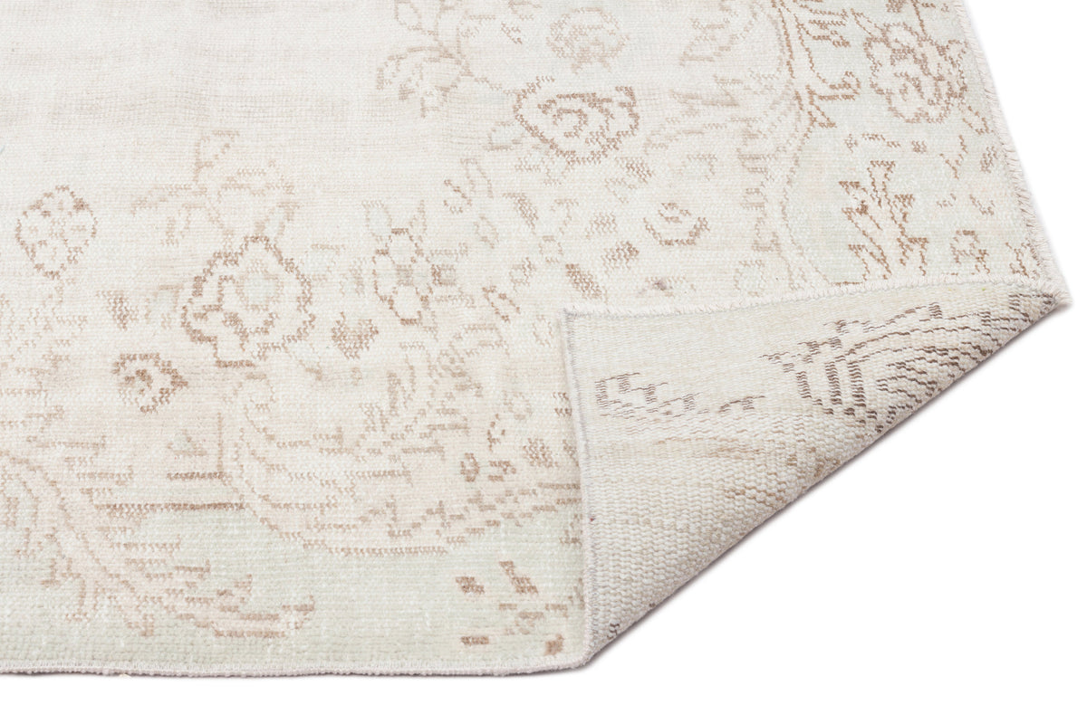 Beige Over Dyed Vintage Rug 6&#39;2&#39;&#39; x 9&#39;4&#39;&#39; ft 187 x 285 cm