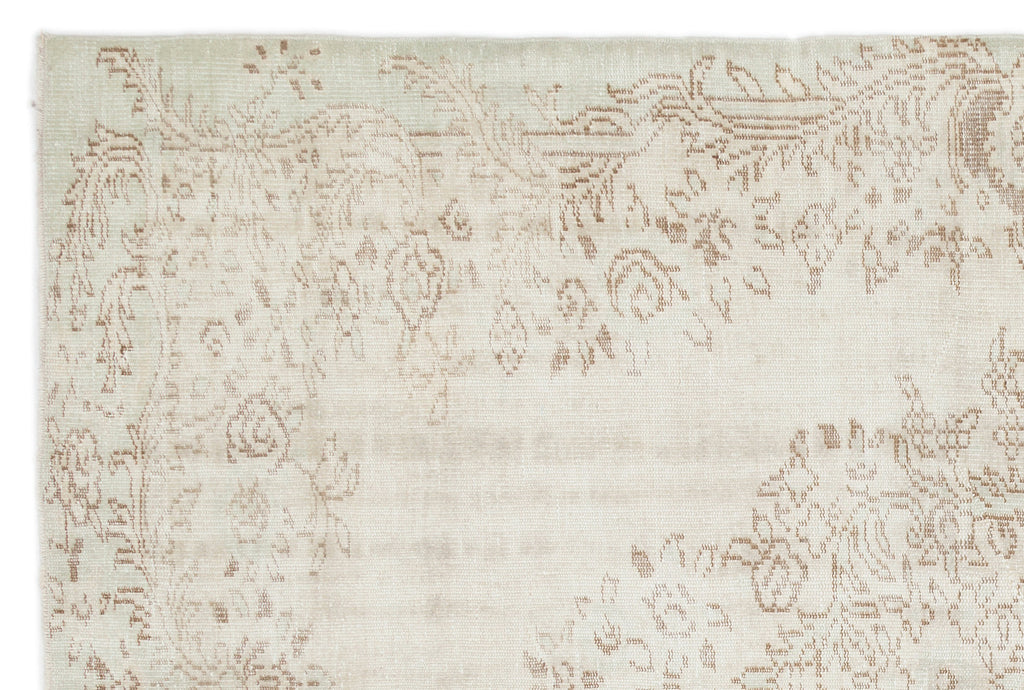 Beige Over Dyed Vintage Rug 6'2'' x 9'4'' ft 187 x 285 cm
