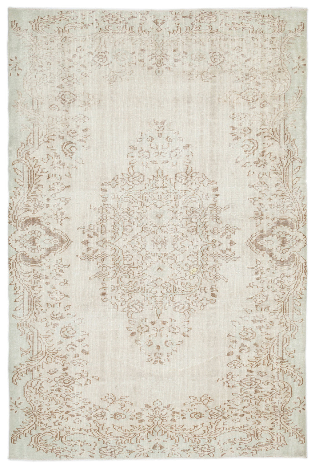 Beige Over Dyed Vintage Rug 6'2'' x 9'4'' ft 187 x 285 cm