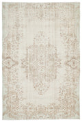 Beige Over Dyed Vintage Rug 6'2'' x 9'4'' ft 187 x 285 cm