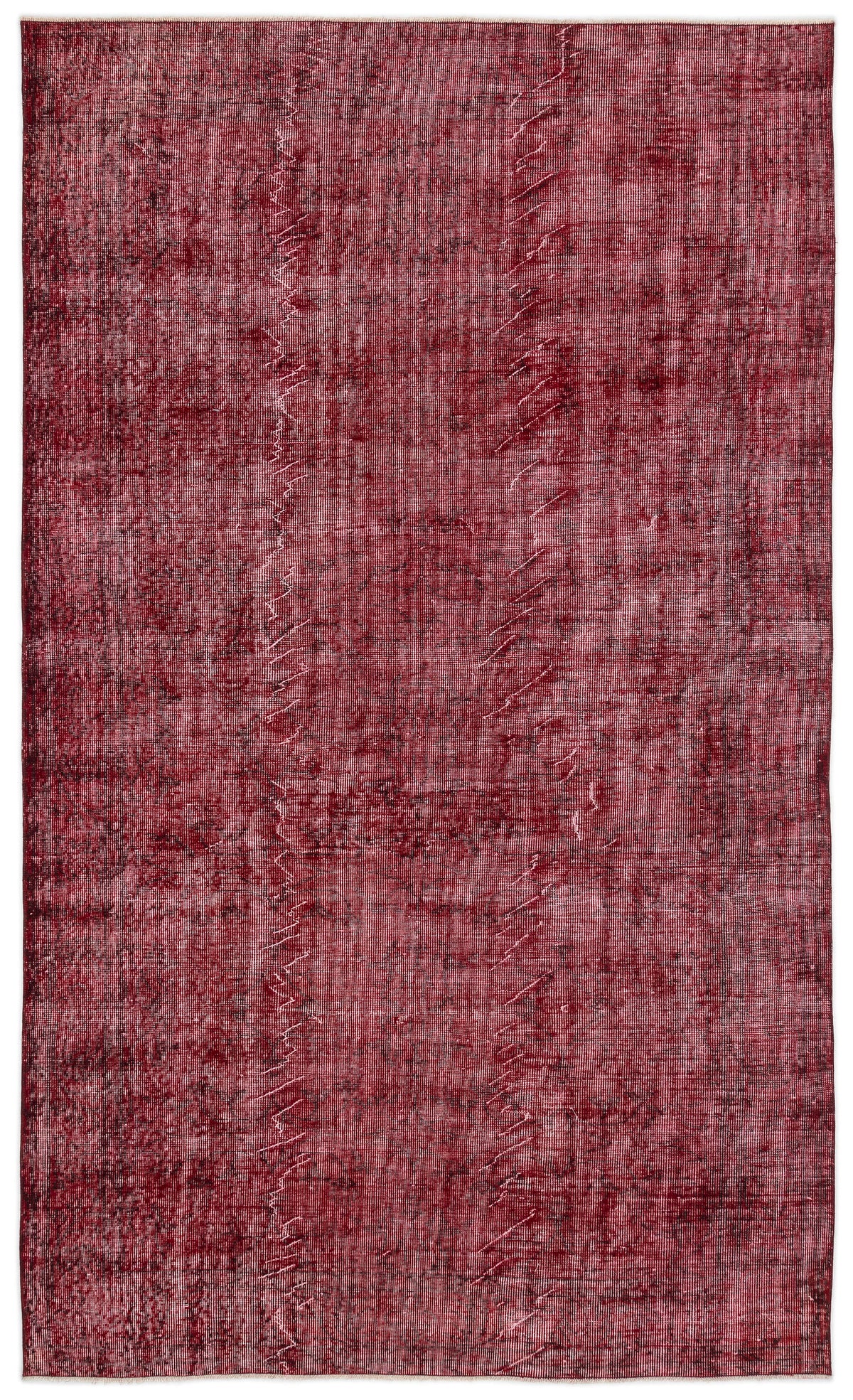 Red Over Dyed Vintage Rug 5&#39;7&#39;&#39; x 9&#39;5&#39;&#39; ft 171 x 287 cm