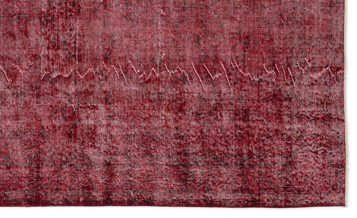 Red Over Dyed Vintage Rug 5&#39;7&#39;&#39; x 9&#39;5&#39;&#39; ft 171 x 287 cm