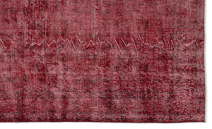 Red Over Dyed Vintage Rug 5'7'' x 9'5'' ft 171 x 287 cm