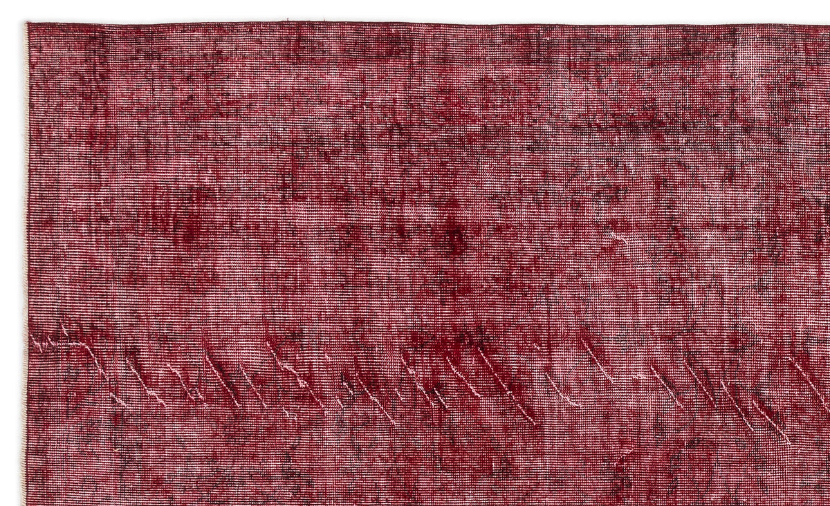 Red Over Dyed Vintage Rug 5&#39;7&#39;&#39; x 9&#39;5&#39;&#39; ft 171 x 287 cm