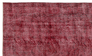 Red Over Dyed Vintage Rug 5'7'' x 9'5'' ft 171 x 287 cm