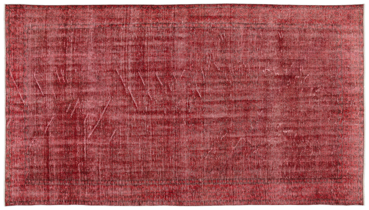 Red Over Dyed Vintage Rug 5&#39;9&#39;&#39; x 9&#39;11&#39;&#39; ft 175 x 301 cm