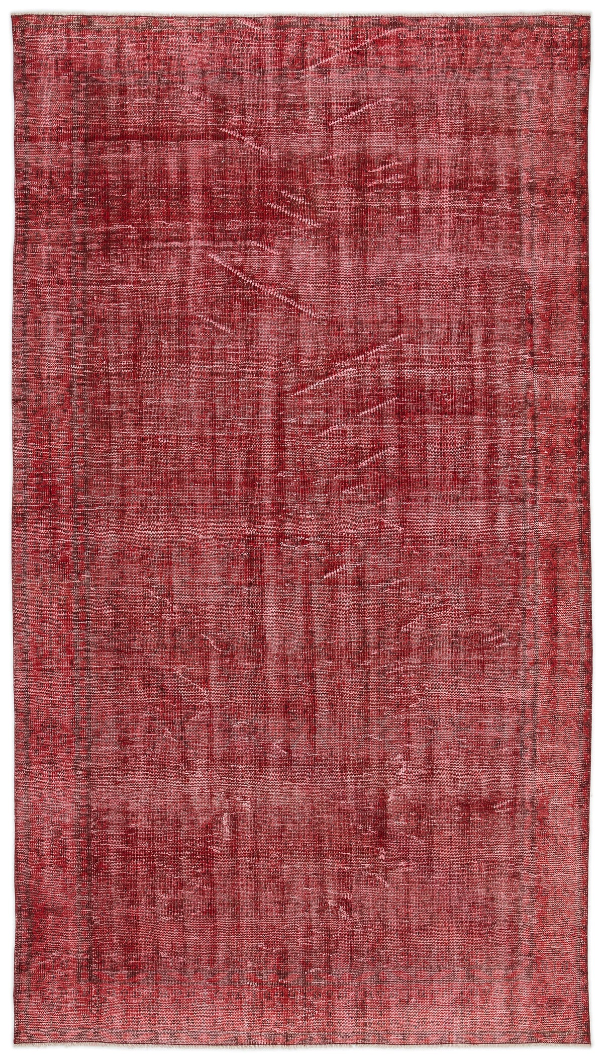 Red Over Dyed Vintage Rug 5&#39;9&#39;&#39; x 9&#39;11&#39;&#39; ft 175 x 301 cm