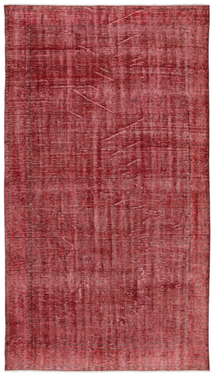 Red Over Dyed Vintage Rug 5'9'' x 9'11'' ft 175 x 301 cm