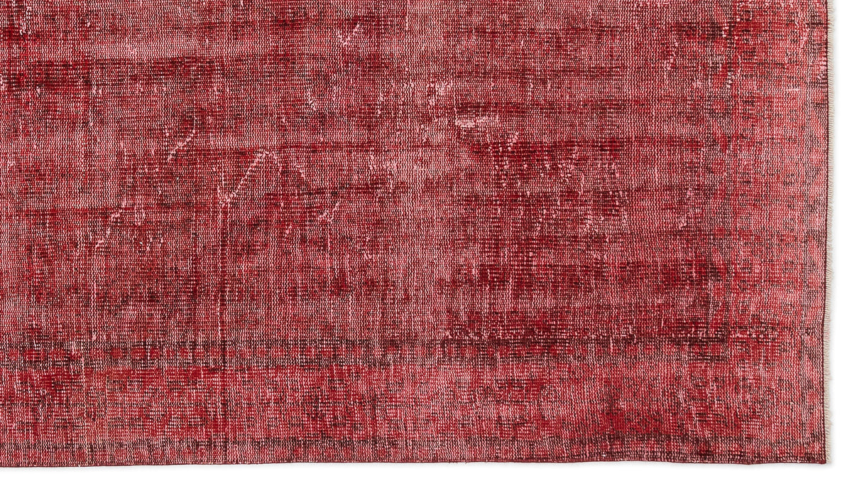 Red Over Dyed Vintage Rug 5&#39;9&#39;&#39; x 9&#39;11&#39;&#39; ft 175 x 301 cm